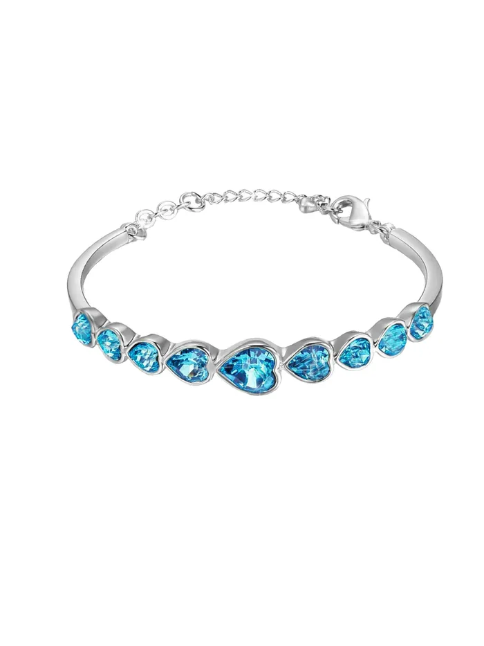 Yellow Chimes Rings Yellow Chimes Women Crystal Bracelets Heart Shaped Silver toned Bracelets Blue CZ Crystals Bracelet For Woman Birthday Gift for Girls Women Anniversary Gift for Wife Yellow Chimes Rings Yellow Chimes Women Crystal Bracelets Heart Shaped Silver toned Bracelets Blue CZ Crystals Bracelet For Woman Birthday Gift for Girls Women Anniversary Gift for Wife