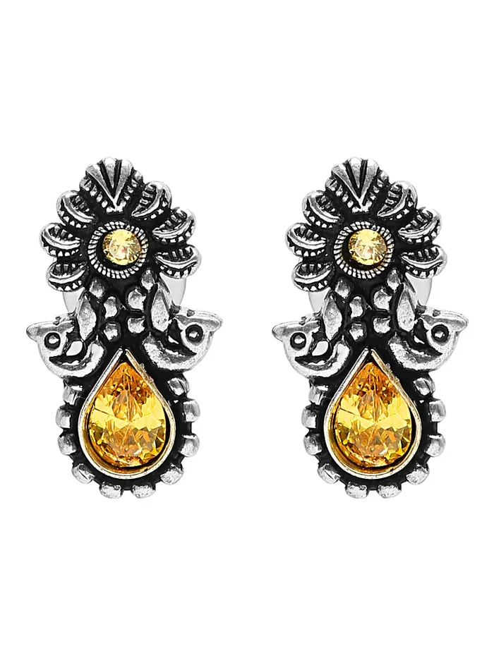 Yellow Chimes Silver Oxidised Stud Earrings For Women Yellow StoneStudded Kolhapuri Stud Earrings For Women Girls Yellow Chimes Necklaces Yellow Chimes Silver Oxidised Stud Earrings For Women Yellow StoneStudded Kolhapuri Stud Earrings For Women Girls Yellow Chimes Necklaces