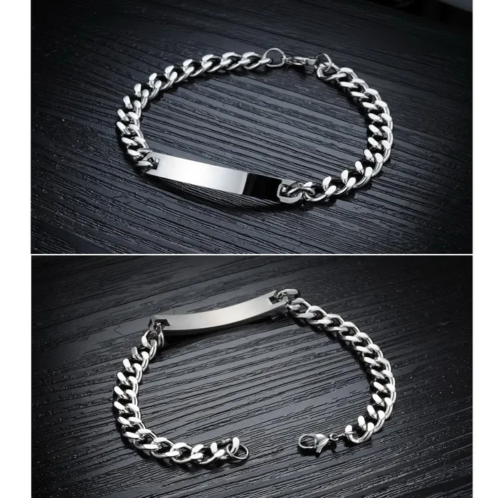 Yellow Chimes Silver Tag Stainless Steel Chain Bracelet for Men and Boys Yellow Chimes Necklaces