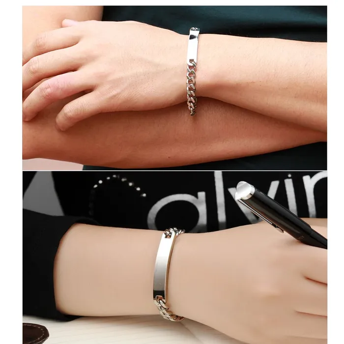 Yellow Chimes Silver Tag Stainless Steel Chain Bracelet for Men and Boys Yellow Chimes Necklaces