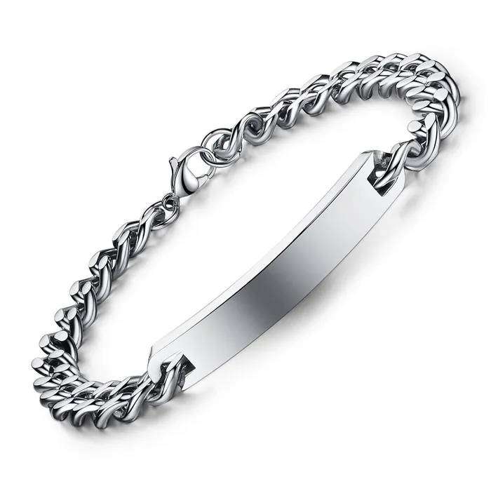 Yellow Chimes Silver Tag Stainless Steel Chain Bracelet for Men and Boys Yellow Chimes Necklaces