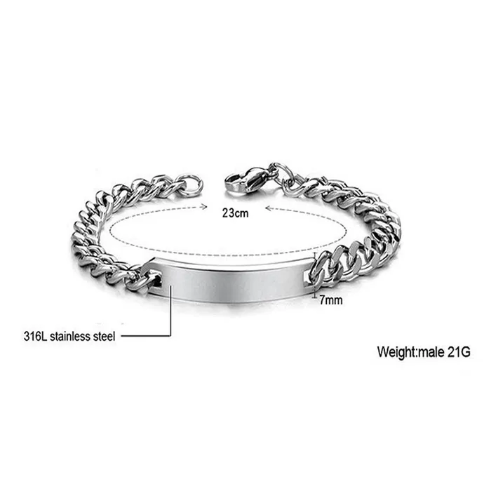 Yellow Chimes Silver Tag Stainless Steel Chain Bracelet for Men and Boys Yellow Chimes Necklaces