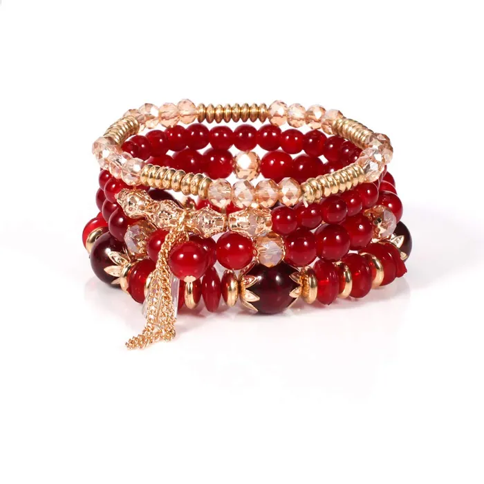 Yellow Chimes Stylish Bohemian Red Natural Stones Beaded Multilayer Bracelet for Women and Girls Yellow Chimes Rings Yellow Chimes Stylish Bohemian Red Natural Stones Beaded Multilayer Bracelet for Women and Girls Yellow Chimes Rings