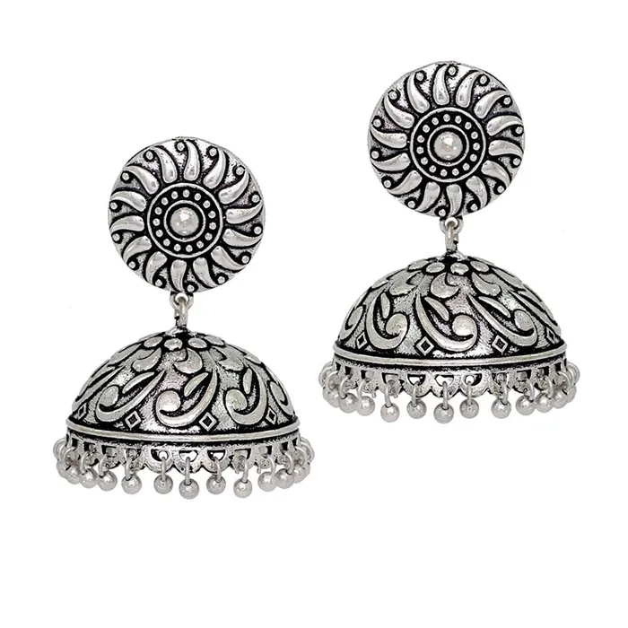 Yellow Chimes Traditional Earring Collection Oxidized Silver Plated Jhumka Earrings for Women and Girls Yellow Chimes Earrings Yellow Chimes Traditional Earring Collection Oxidized Silver Plated Jhumka Earrings for Women and Girls Yellow Chimes Earrings