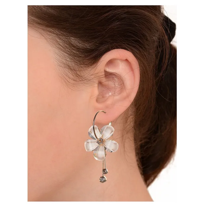 Yellow Chimes White Stone Dangle Drop Earrings Women Girls Yellow Chimes Earrings