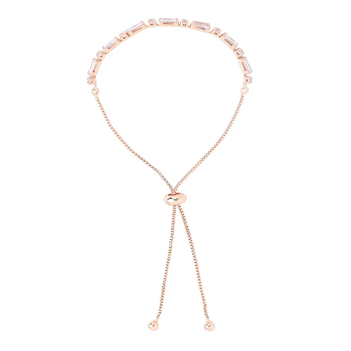 Yellow Chimes Women Crystal Bracelets Rose Gold Plated Bracelets For Women Rose Gold CZ Crystals Bracelet For Woman Birthday Gift for Girls Women Anniversary Gift for Wife Yellow Chimes Necklaces