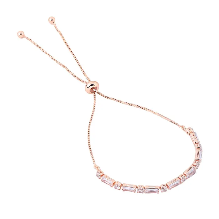 Yellow Chimes Women Crystal Bracelets Rose Gold Plated Bracelets For Women Rose Gold CZ Crystals Bracelet For Woman Birthday Gift for Girls Women Anniversary Gift for Wife Yellow Chimes Necklaces