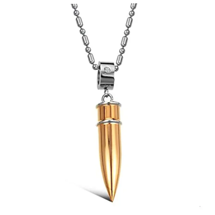 Yellow Chimes Yellow Chimes Chain Pendant for Men Golden Bullet Men Pendant Stainless Steel Rocking Chain Pendant for Men and Boys Necklaces Yellow Chimes Yellow Chimes Chain Pendant for Men Golden Bullet Men Pendant Stainless Steel Rocking Chain Pendant for Men and Boys Necklaces