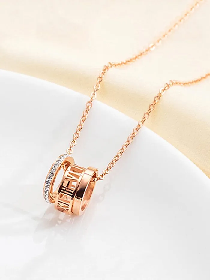 Yellow Chimes Yellow Chimes Chain Pendant for Women Rose GoldPlated Rings Charm Chain Pendant Necklace for Women and Girls Necklaces
