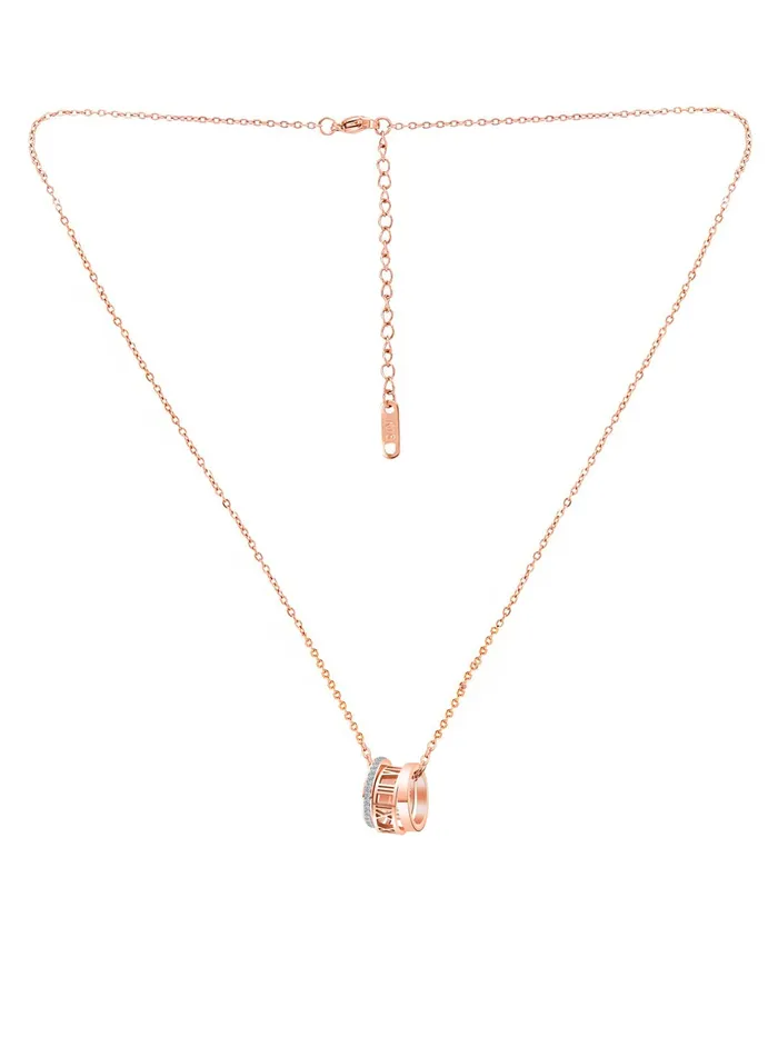 Yellow Chimes Yellow Chimes Chain Pendant for Women Rose GoldPlated Rings Charm Chain Pendant Necklace for Women and Girls Necklaces