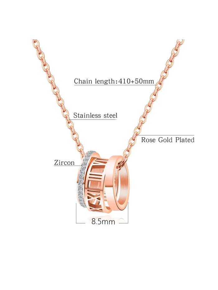 Yellow Chimes Yellow Chimes Chain Pendant for Women Rose GoldPlated Rings Charm Chain Pendant Necklace for Women and Girls Necklaces