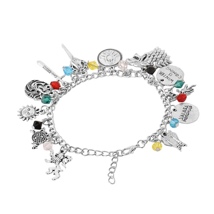 Yellow Chimes Yellow Chimes Charm Bracelet for Women Silver Bracelet Game of Thrones Merchandise Charms Bracelet for Girls and Women Earrings