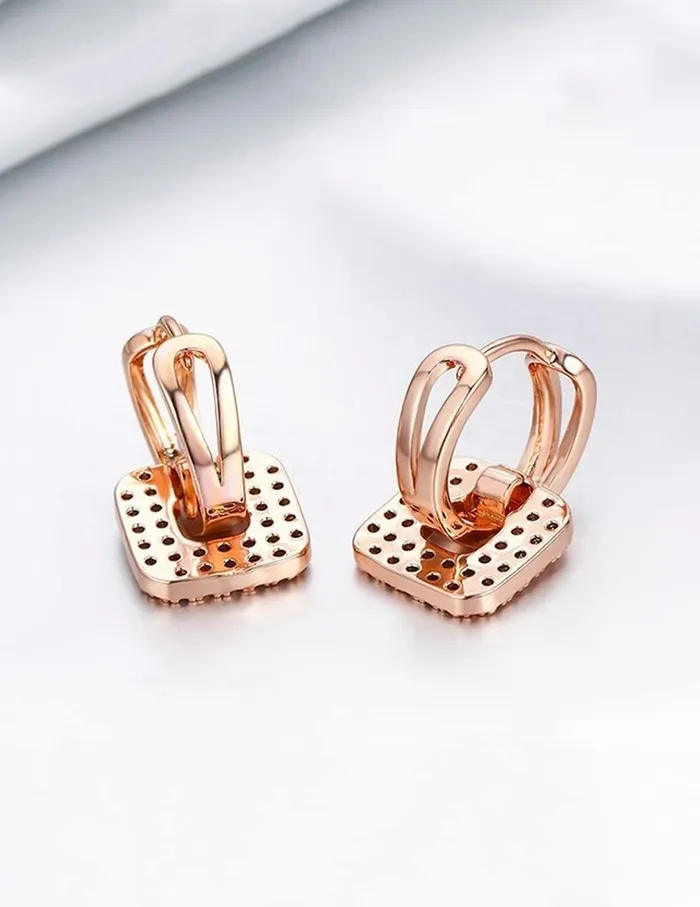 Yellow Chimes Yellow Chimes Earrings for Women and Girls Drop Earring for Girls Gold Plated Crystal Studded Square Shaped Drop Earrings Birthday Gift for girls and women Anniversary Gift for Wife Necklaces