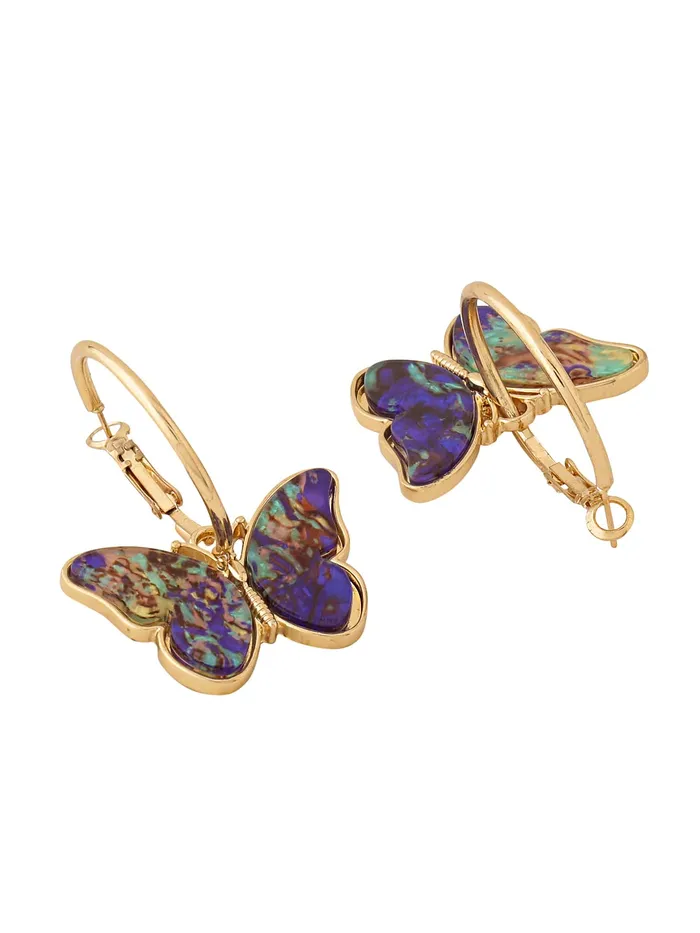Yellow Chimes Yellow Chimes Earrings for Women and Girls Drop Earrings for Girls Gold Plated Blue Color Butterfly Drop Earrings Birthday Gift for girls and women Anniversary Gift for Wife Earrings