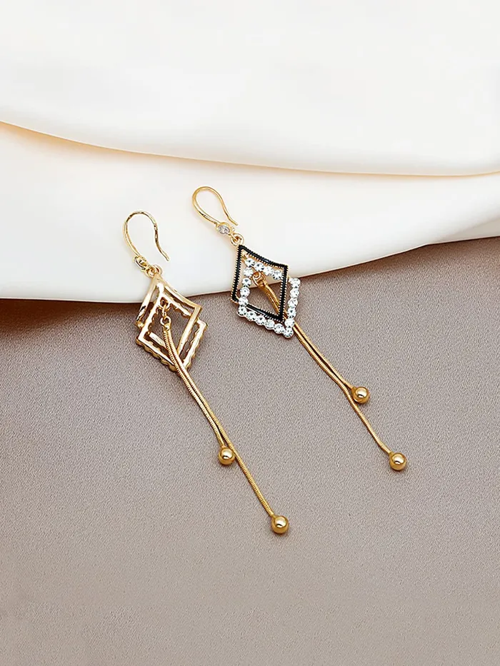 Yellow Chimes Yellow Chimes Earrings for Women and Girls Geometric Designed Dangler Gold Tone Long Dangler Earrings Birthday Gift for girls and women Anniversary Gift for Wife Earrings