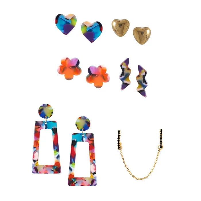 Yellow Chimes Yellow Chimes Earrings For Women Combo Of Multicolor Stud and Drop set of 6 pairs of Earrings For Women and Girls Rings Yellow Chimes Yellow Chimes Earrings For Women Combo Of Multicolor Stud and Drop set of 6 pairs of Earrings For Women and Girls Rings