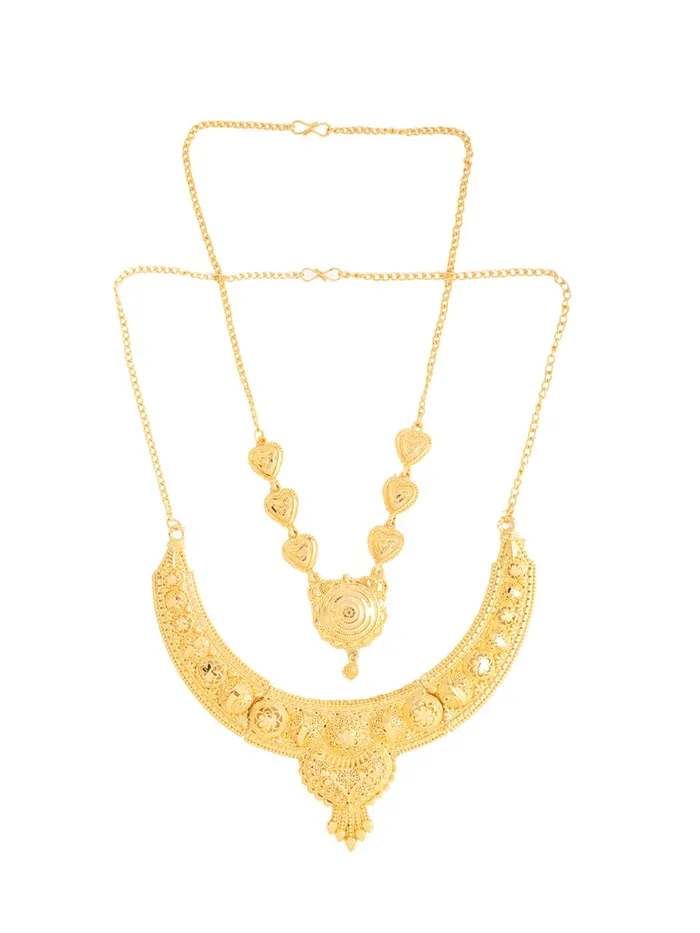 Yellow Chimes Yellow Chimes Jewellery Set for Women and Girls One Gram Gold Jewellery Set for Women Gold Plated Bridal Choker Necklace Set Birthday Gift for Girls Women Anniversary Gift for Wife Necklaces