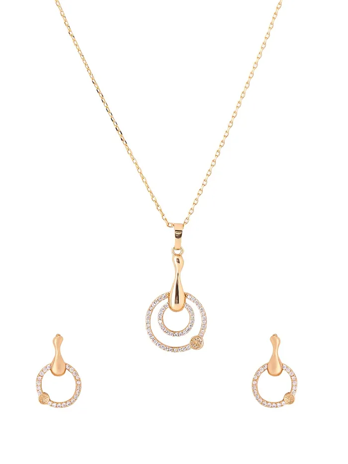 Yellow Chimes Yellow Chimes Pendant Set for Women Gold Plated Crystal Studded Circle Charm Designed Pendant Necklace Set with Earrings for Women and Girls Rings Yellow Chimes Yellow Chimes Pendant Set for Women Gold Plated Crystal Studded Circle Charm Designed Pendant Necklace Set with Earrings for Women and Girls Rings