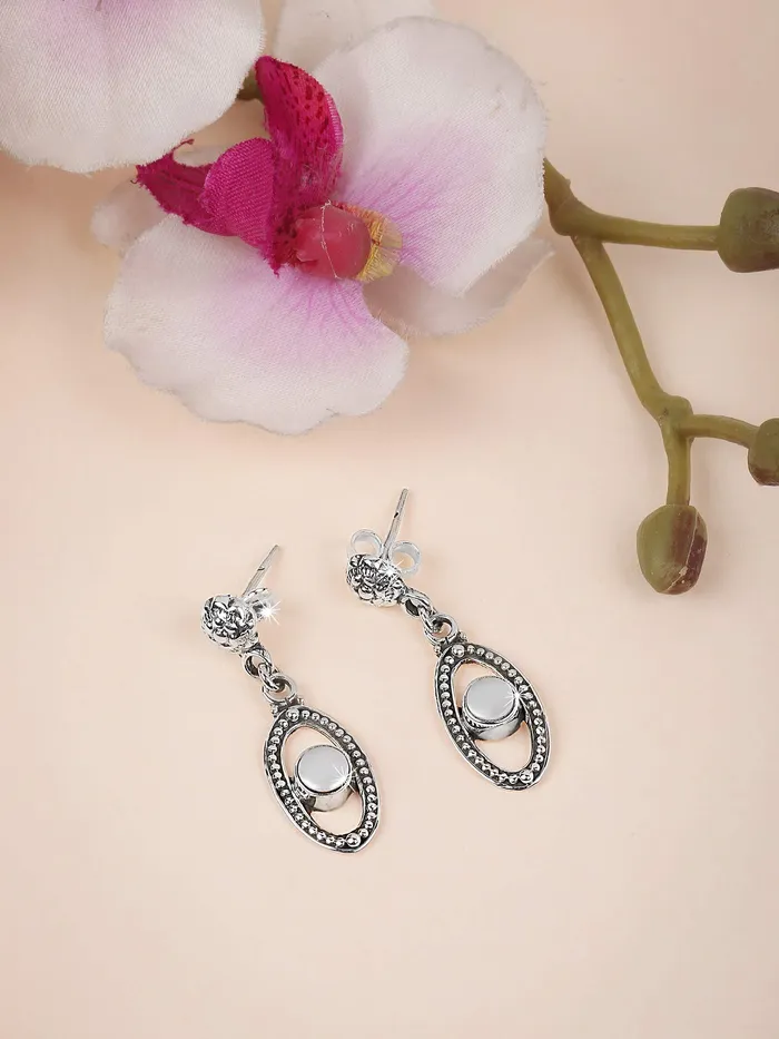 Yellow Chimes Yellow Chimes Sterling Silver Drop Earring 925 Sterling Silver Hallmark Amethyst Pearl Peridot Quartz with Gemstone Certified Purity Drop Earrings for Women and Girls Earrings