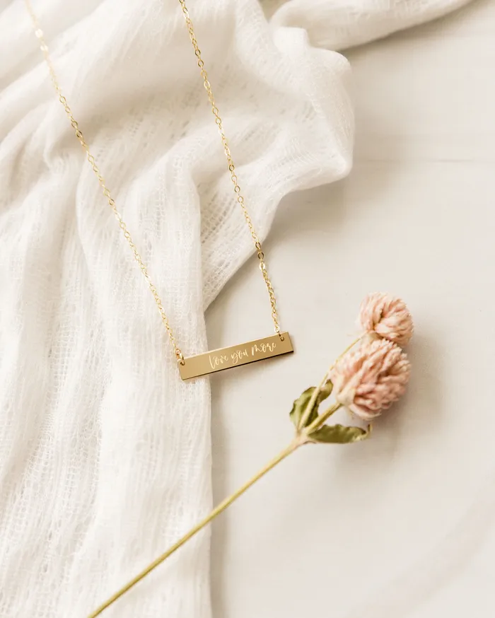 Zen and Zuri Necklaces Love You More Bar Necklace
