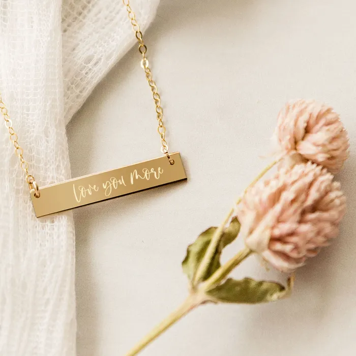 Zen and Zuri Necklaces Love You More Bar Necklace