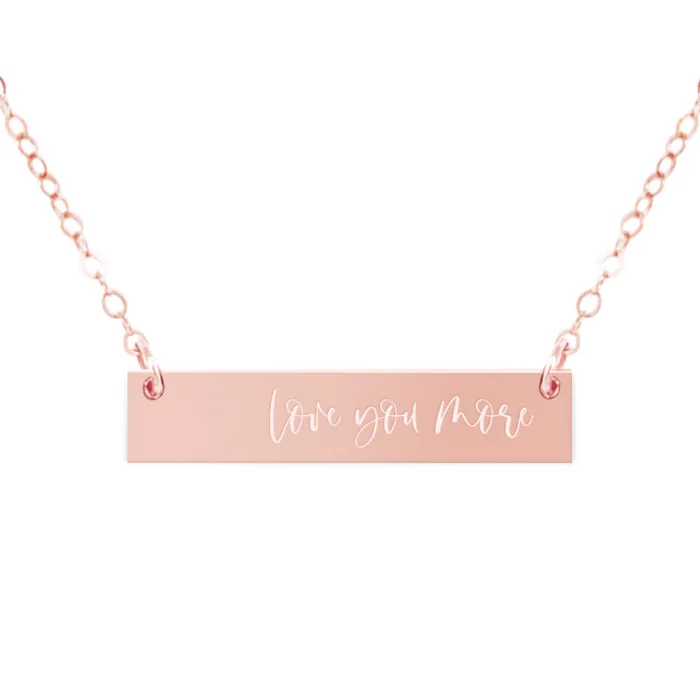 Zen and Zuri Necklaces Love You More Bar Necklace
