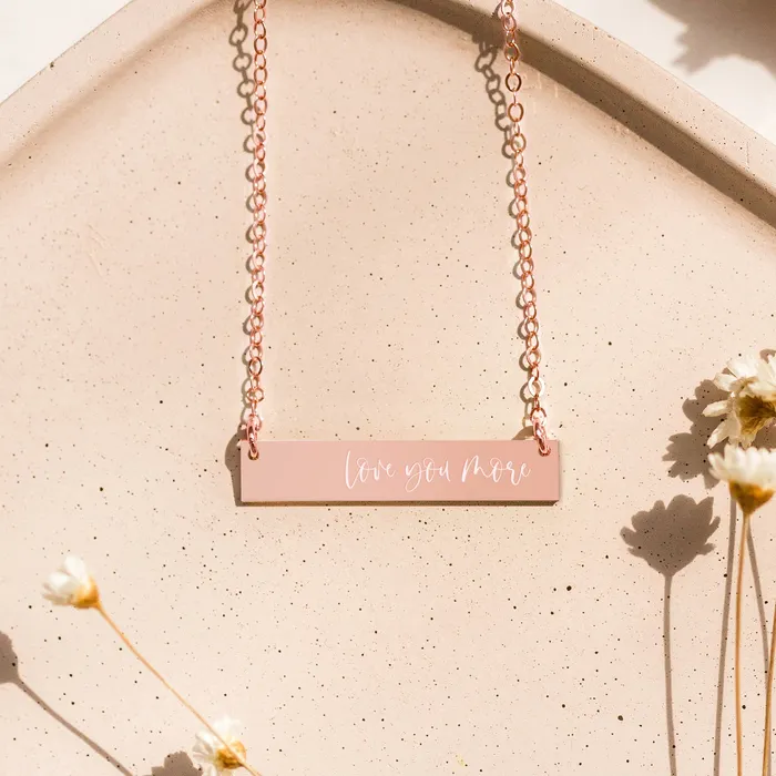 Zen and Zuri Necklaces Love You More Bar Necklace