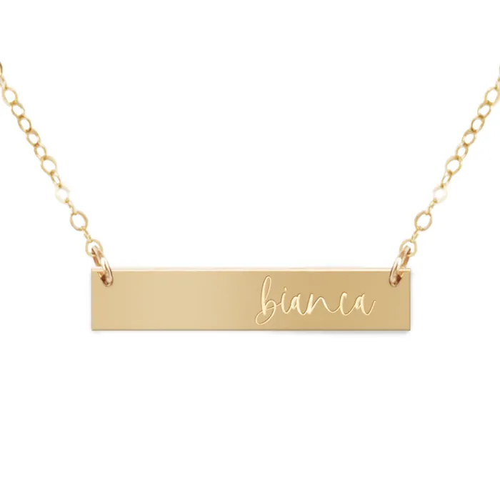 Zen and Zuri Necklaces Niya Personalized Name Bar Necklace