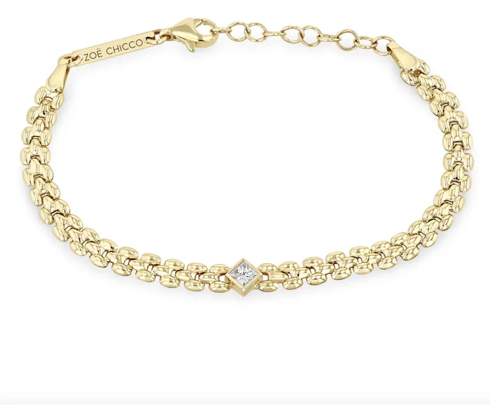 Zo Chicco Bracelets 14K PRINCESS DIAMOND SMALL PANTHER CHAIN BRACELET